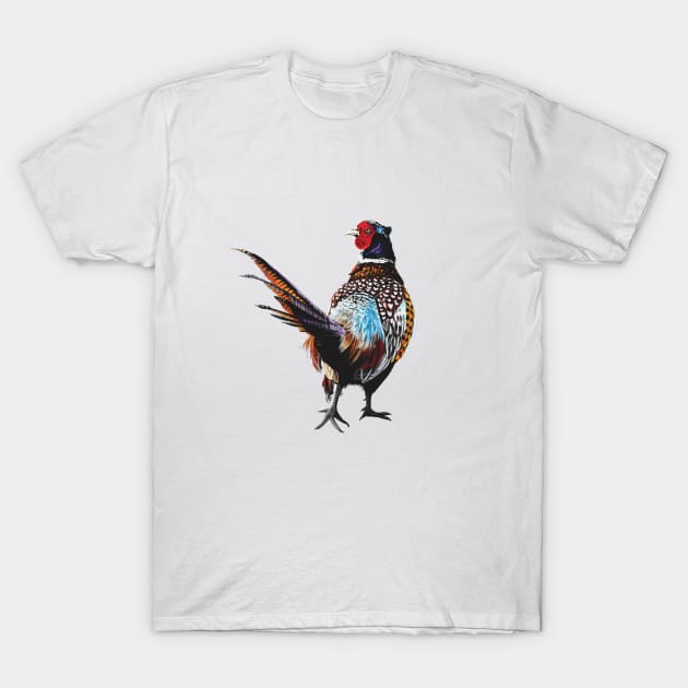 Ardler the Pheasant white background T-Shirt by IslesArt